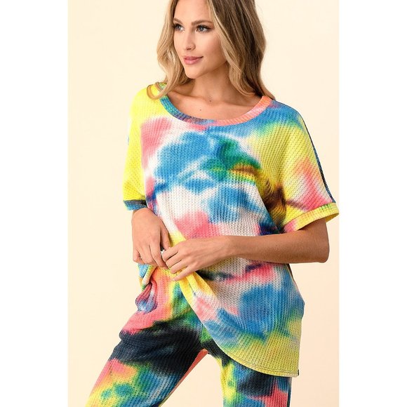 Blumin  Rainbow Tie Dye Jogger Set - Picture 5 of 7